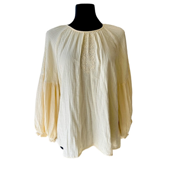 UNIVERSAL THREAD Peasant Puff Sleeve Top Dog Bone Size XL New With Tags - Picture 8 of 8